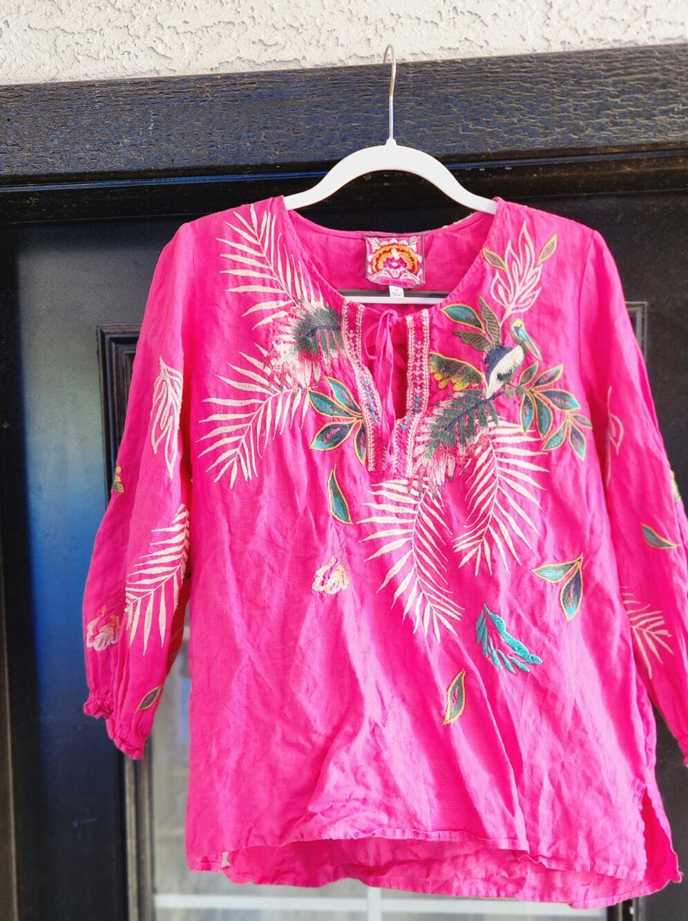 JOHNNY WAS Embroidered Botanical Blouse - Picture 3 of 3